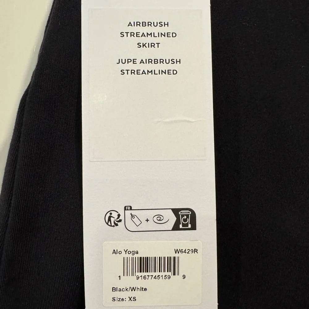 NWT Alo Airbrush Steamlined Skirt - Black/White - Size XS